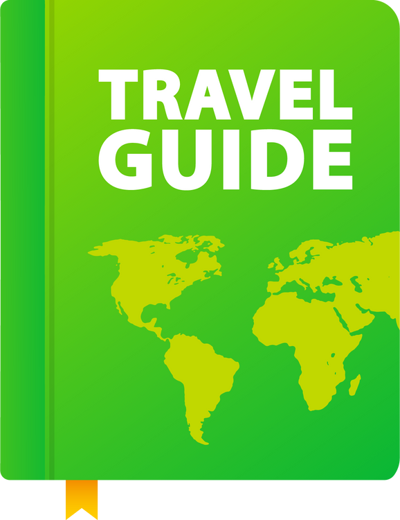 Travel guide book icon. Vector stock illustration.